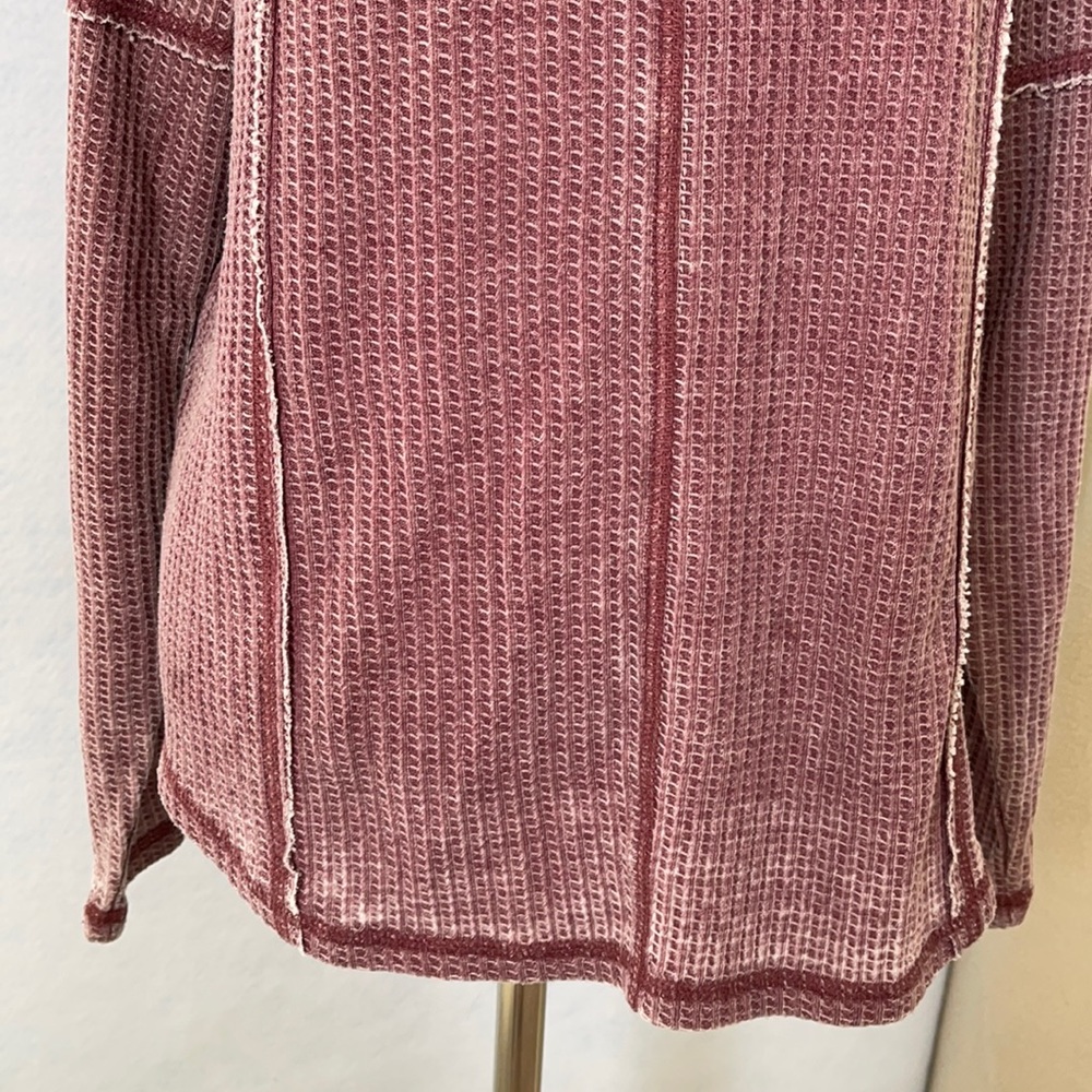 American Rag Thermal Ribbed Long Sleeve Rag Shirt - Picture 3 of 12